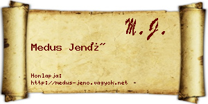 Medus Jenő névjegykártya